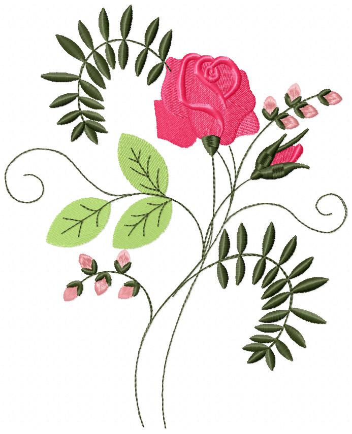 Rose Flower - Fill Stitch