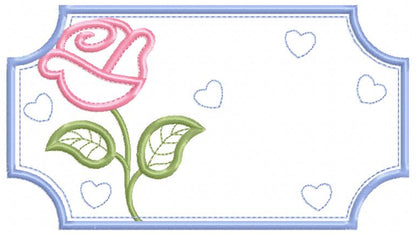 Rose Frame Applique – Machine Embroidery Design