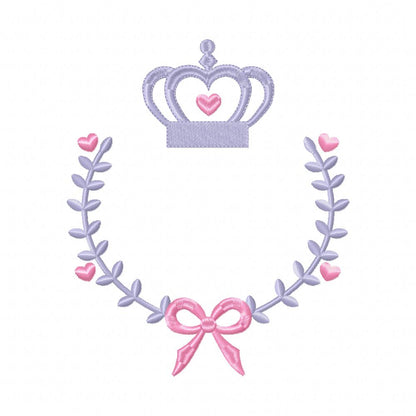 Royal Frame with Bow - Applique