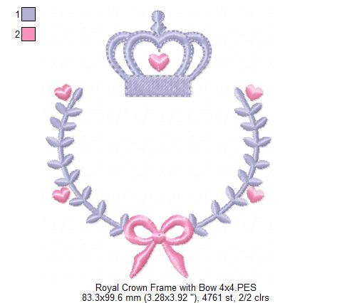 Royal Frame with Bow - Applique