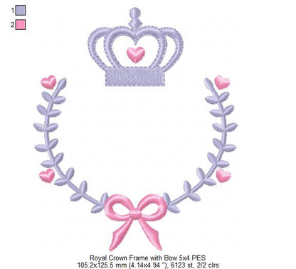 Royal Frame with Bow - Applique
