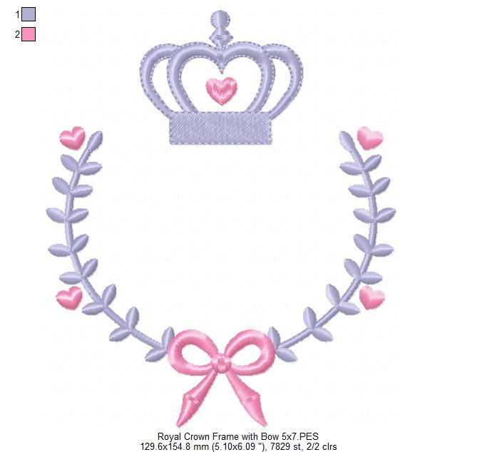 Royal Frame with Bow - Applique