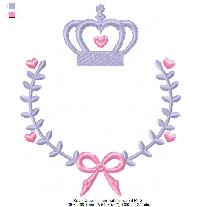 Royal Frame with Bow - Applique