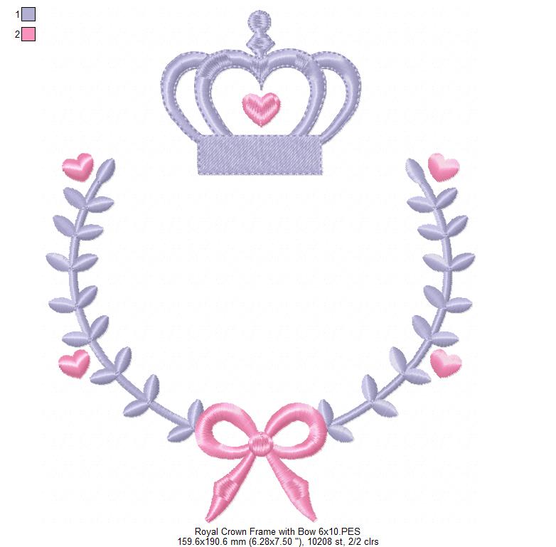 Royal Frame with Bow - Applique