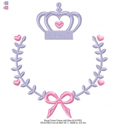 Royal Frame with Bow - Applique