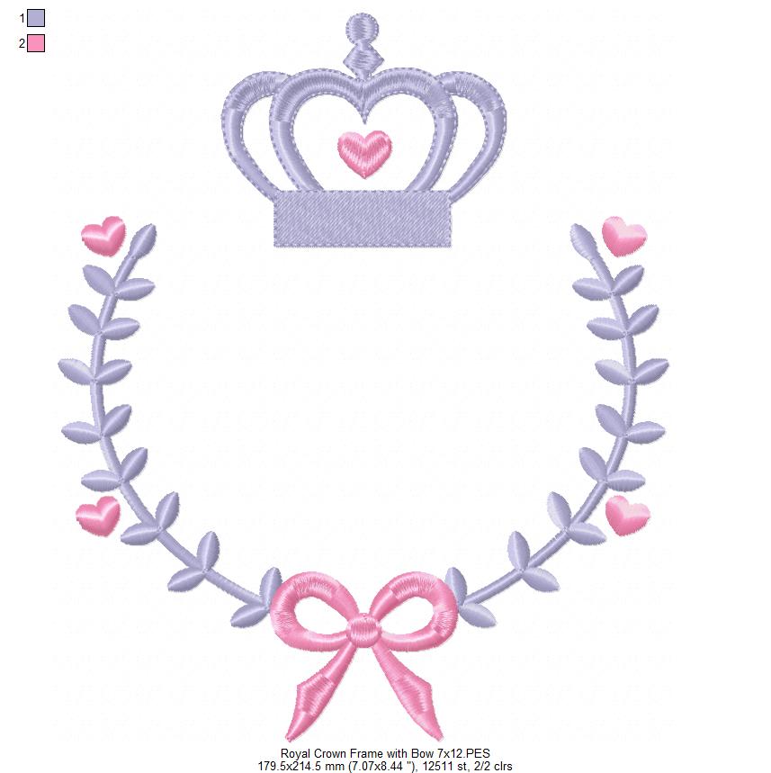 Royal Frame with Bow - Applique