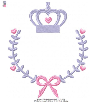 Royal Frame with Bow - Applique