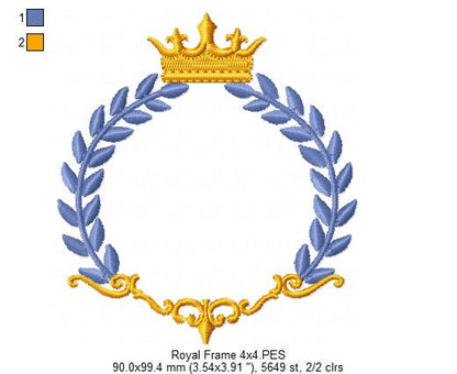 Royal Frame - Fill Stitch Embroidery