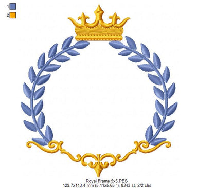 Royal Frame - Fill Stitch Embroidery