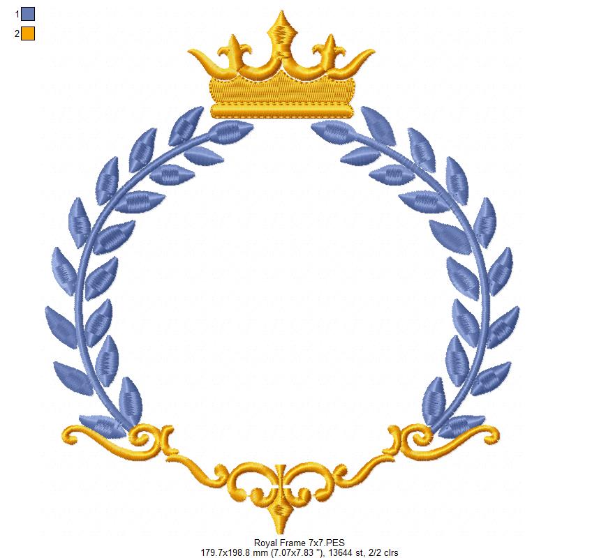 Royal Frame - Fill Stitch Embroidery