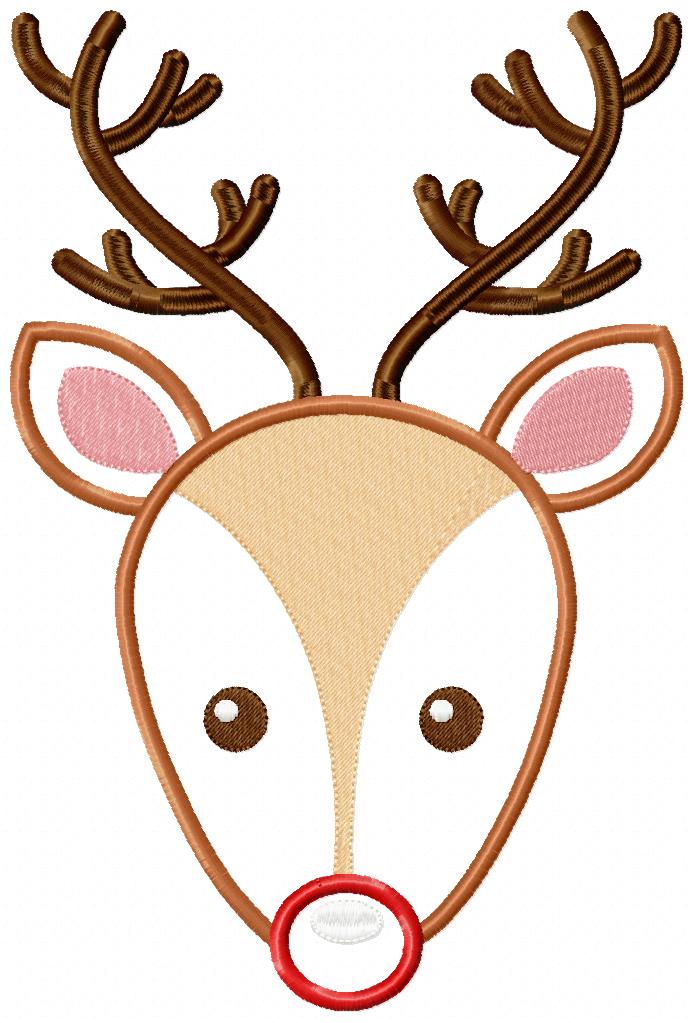 Christmas Rudolph Reindeer - Applique