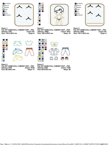 Wardrobe Boy Sensory Games - ITH Project - Machine Embroidery Design