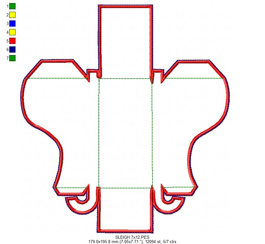Christmas Sleigh Basket for Candies - ITH Project - Machine Embroidery Design