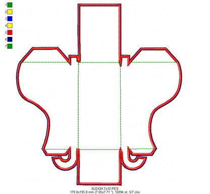 Christmas Sleigh Basket for Candies - ITH Project - Machine Embroidery Design