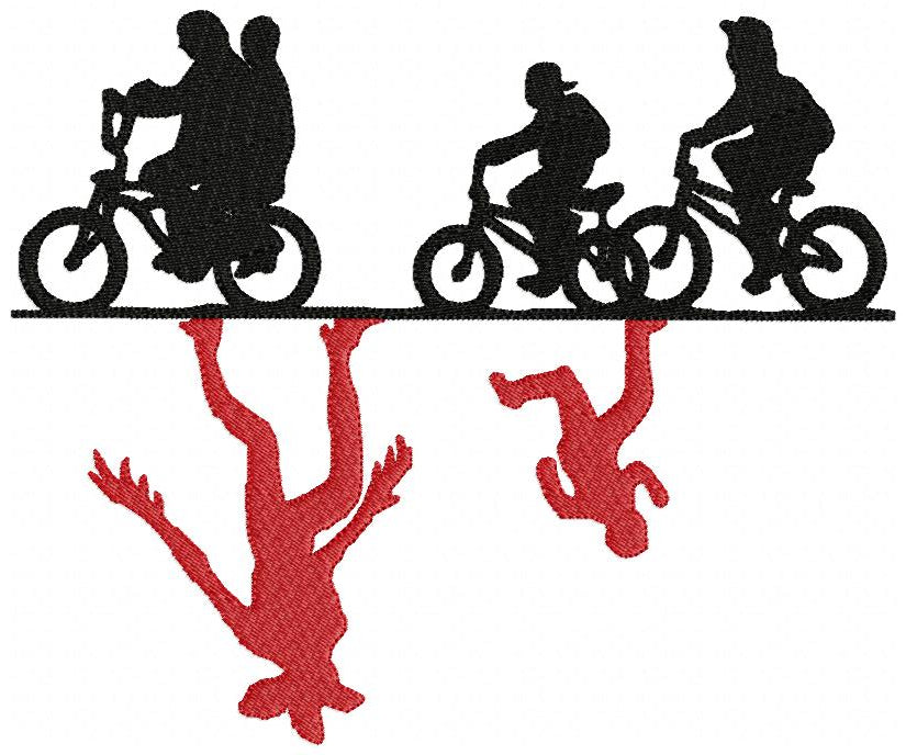 Kids Riding a Bike - Fill Stitch