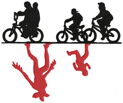 Kids Riding a Bike - Fill Stitch