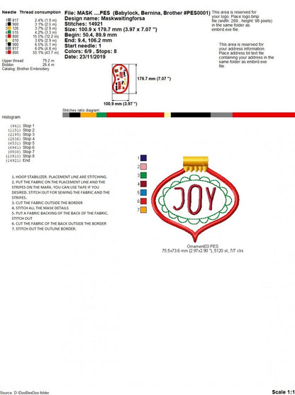 Christmas Ornaments - ITH Project - Machine Embroidery Design