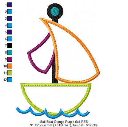 Nautical Boats Collection - Applique - Set of 7 designs