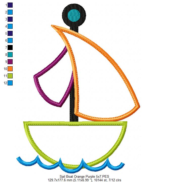 Nautical Boats Collection - Applique - Set of 7 designs