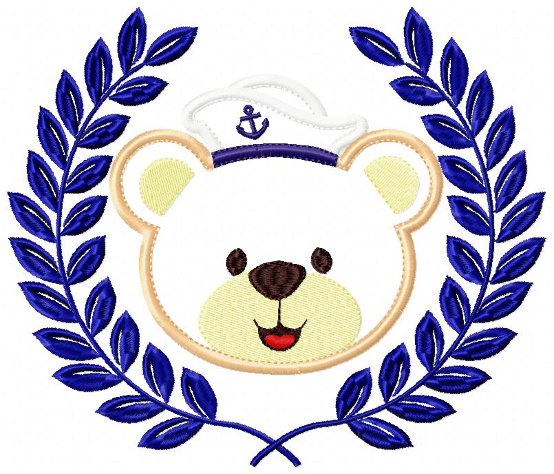 Sailor Teddy Bear Frame - Applique