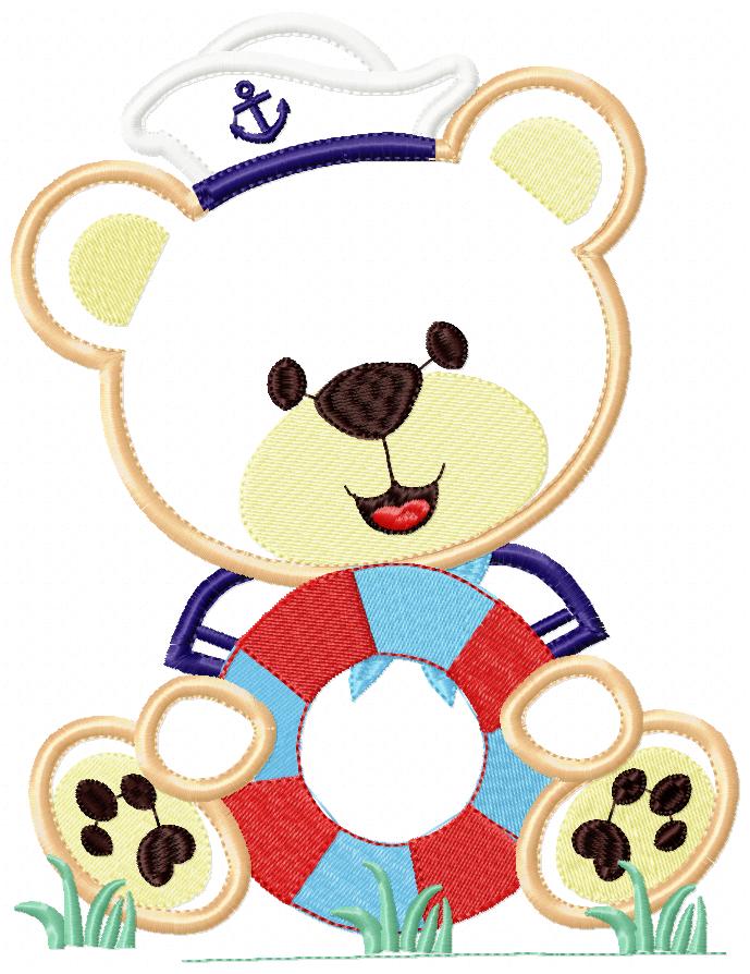 Sailor Teddy Bear Safety Buoy - Applique