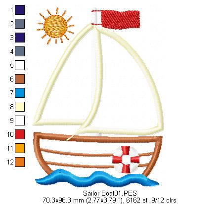 Sailor Boat - Applique