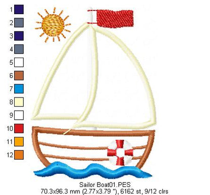 Sailor Boat - Applique