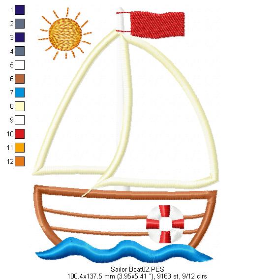 Sailor Boat - Applique