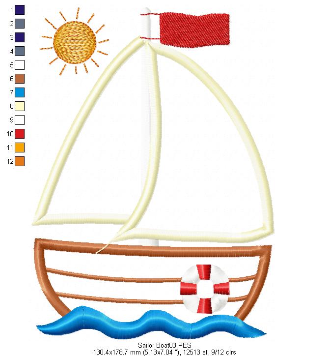Sailor Boat - Applique