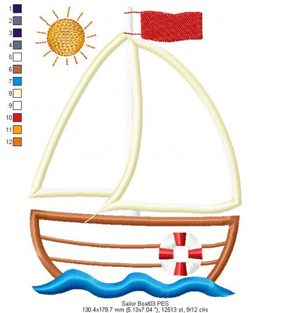 Sailor Boat - Applique