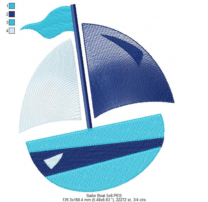 Sail Boat - Fill Stitch