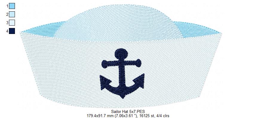 Nautical Sailor Whale Collection - Fill Stitch - Set of 4 designs