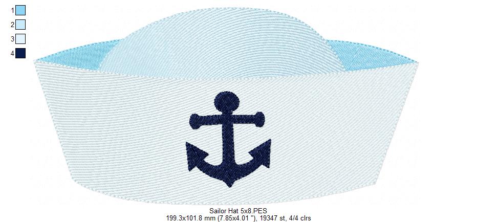 Nautical Sailor Whale Collection - Fill Stitch - Set of 4 designs