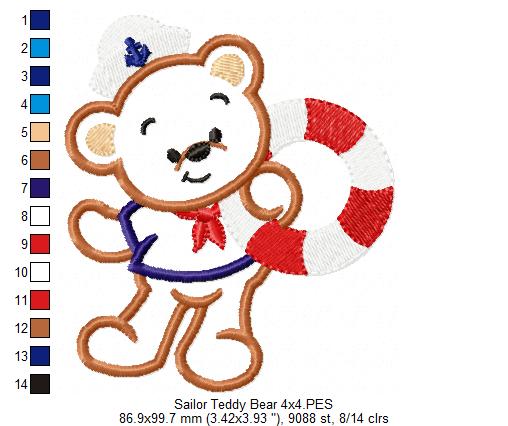Sailor Teddy Bear - Applique