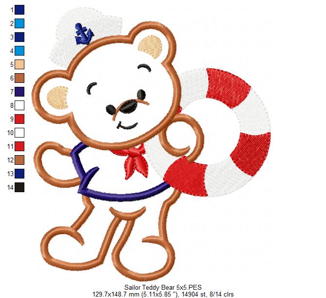 Sailor Teddy Bear - Applique