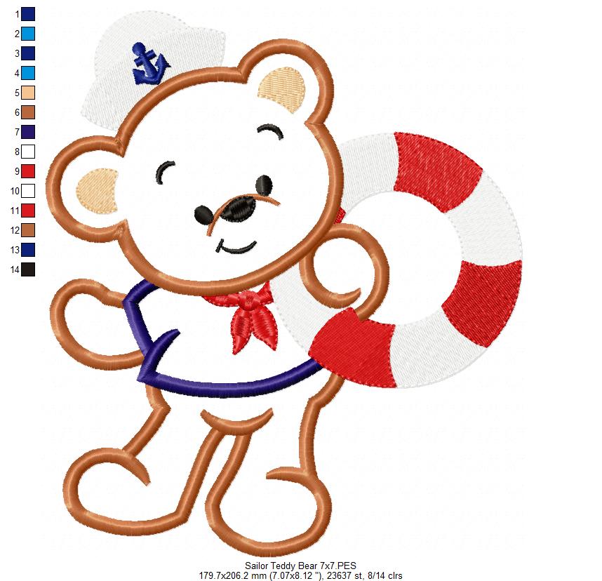 Sailor Teddy Bear - Applique