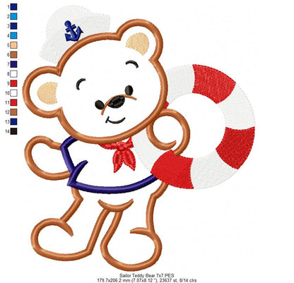 Sailor Teddy Bear - Applique