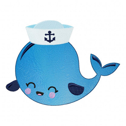 Sailor Whale - Rippled Stitch – Machine Embroidery Design
