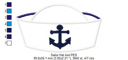 Sailor Hat - Applique Embroidery
