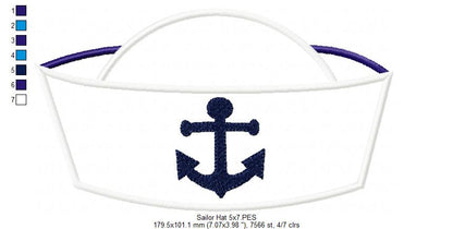 Sailor Hat - Applique Embroidery