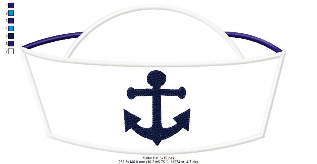 Sailor Hat - Applique Embroidery