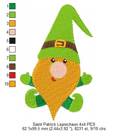 Saint Patrick Leprechaun – Fill Stitch – Machine Embroidery Design