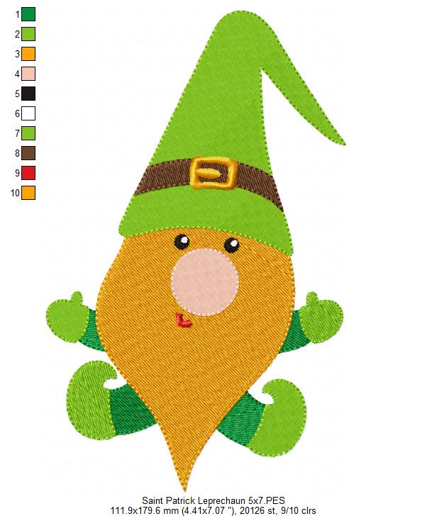 Saint Patrick Leprechaun – Fill Stitch – Machine Embroidery Design