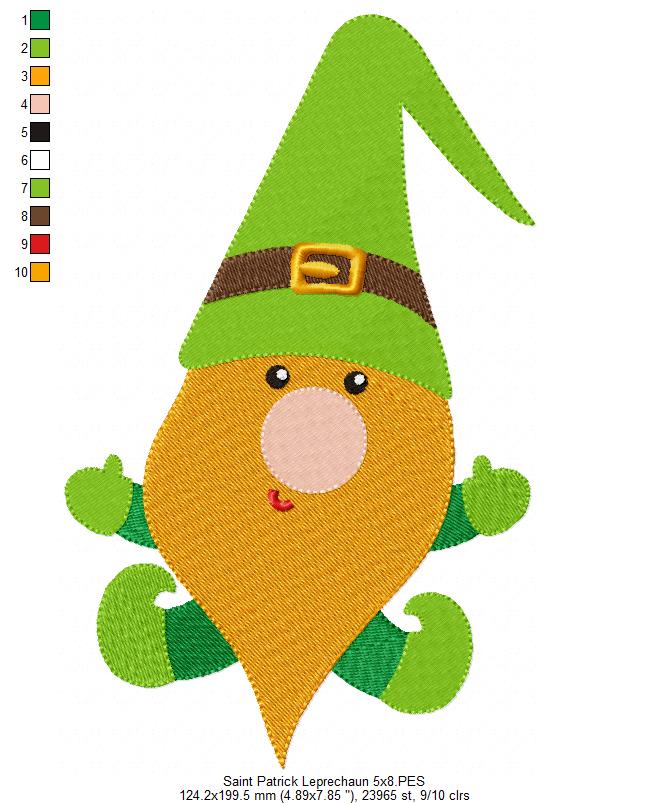 Saint Patrick Leprechaun – Fill Stitch – Machine Embroidery Design