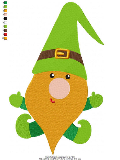 Saint Patrick Leprechaun – Fill Stitch – Machine Embroidery Design