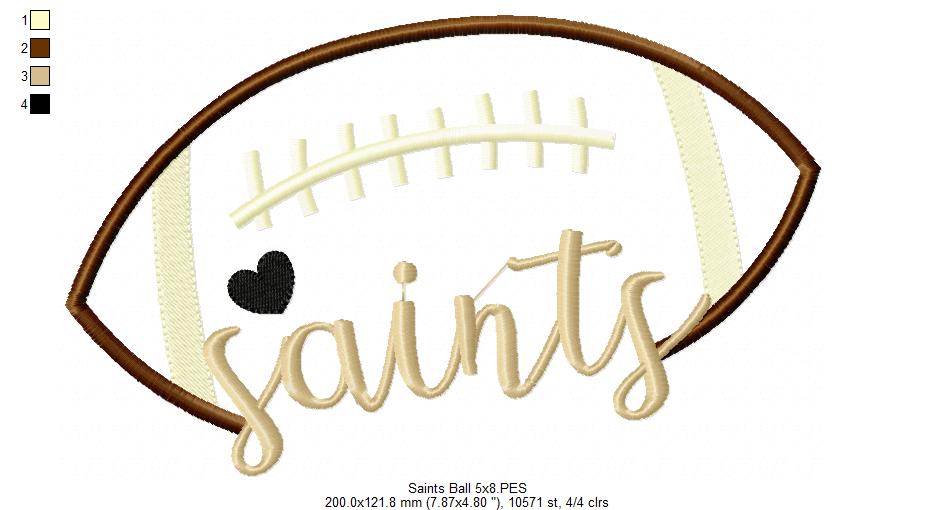 Football Saints – Satin Stitch – Machine Embroidery Design