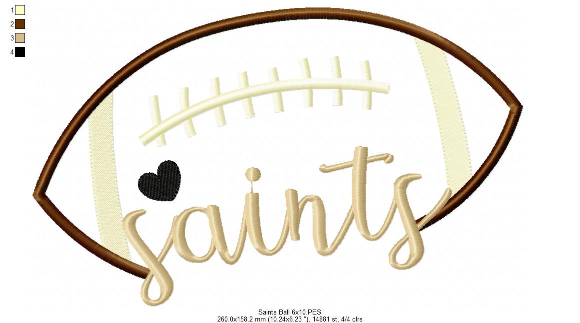 Football Saints – Satin Stitch – Machine Embroidery Design