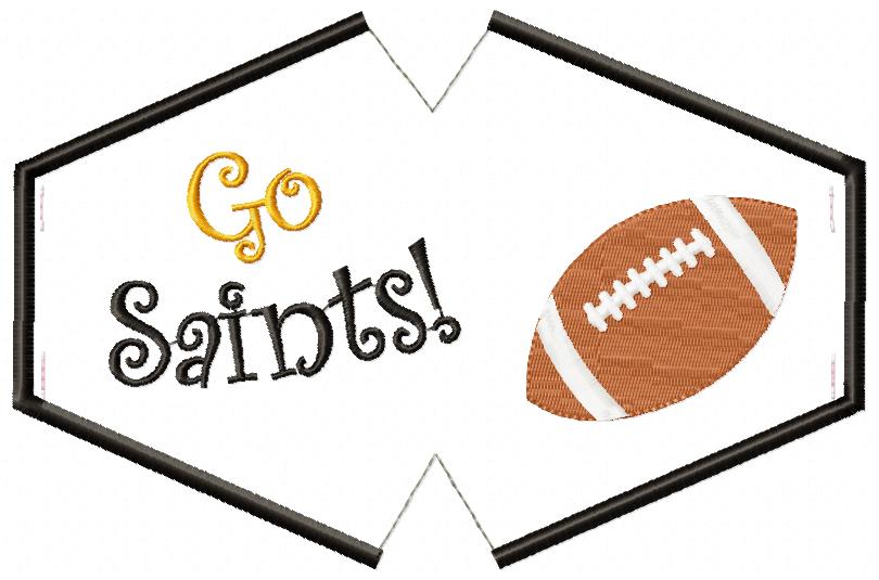 Go Saints! Face Mask - ITH Project - Machine Embroidery Design