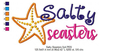 Salty Seasters – Appliqué – Machine Embroidery Design