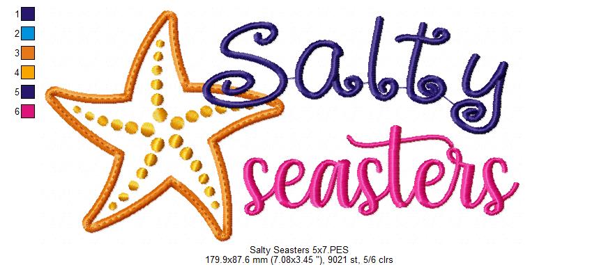 Salty Seasters – Appliqué – Machine Embroidery Design